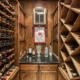 Photo of interior view of wine room collection and bar